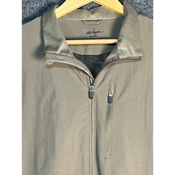 Walter Hagen Windbreaker 3 Way Convertible Jacket Vest Polyester Taupe‎ Mens L - Picture 2 of 14